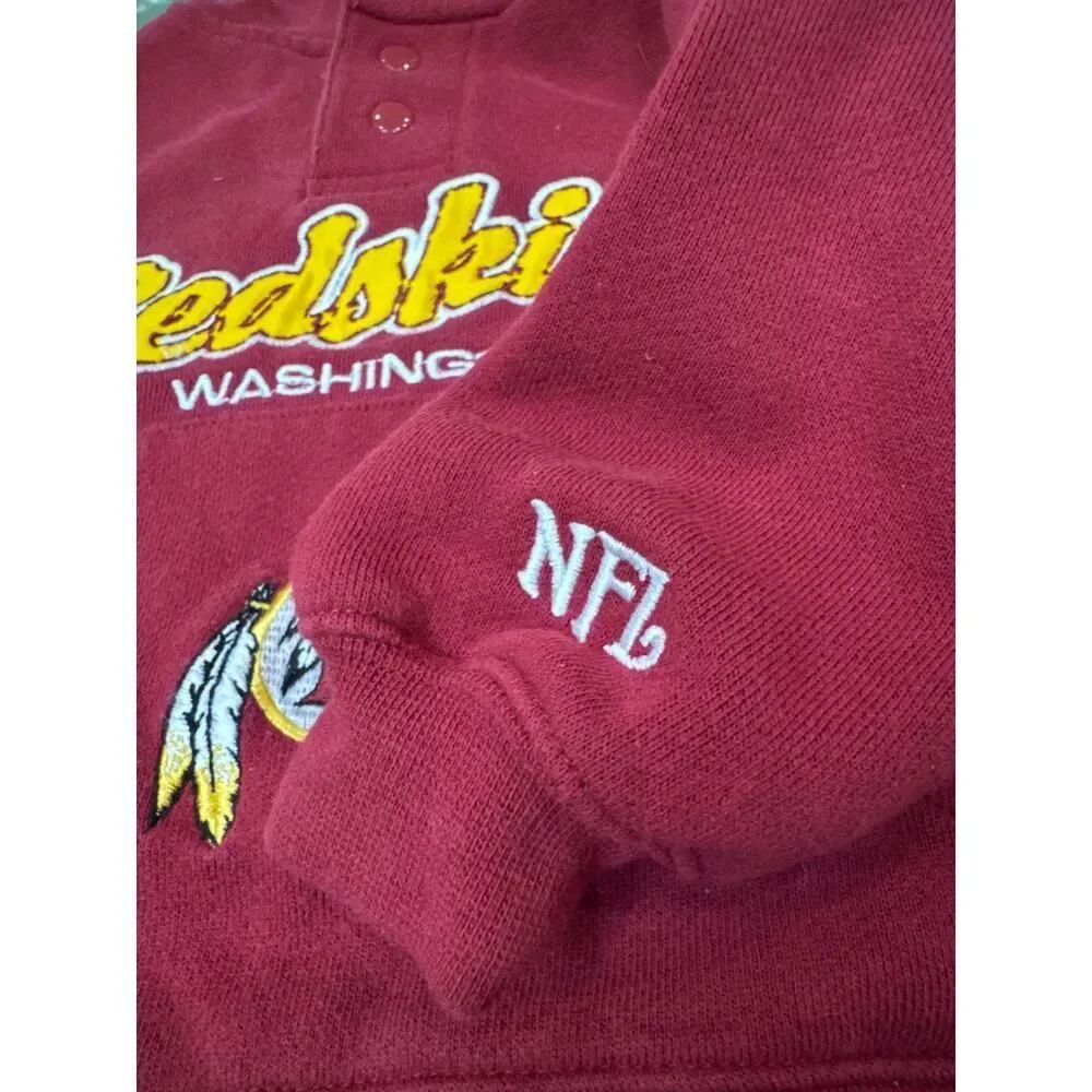 VTG Washington Redskin Toddler Hoodie 24M NFL Embroidered Logo Burgundy Pullover